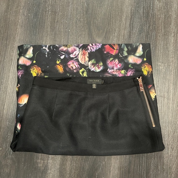 Black/floral Ted Baker skirt - Picture 3 of 3